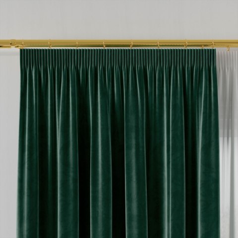 VELVI Zasłona gotowa na taśmie, szerokość 140 x wysokość 230cm, kolor 012 szmaragdowy zielony VELVI0/ZGT/012/140230/1