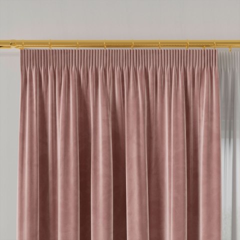 VELVI Zasłona gotowa na taśmie, szerokość 140 x wysokość 230cm, kolor 013 ciemny pudrowy różowy VELVI0/ZGT/013/140230/1