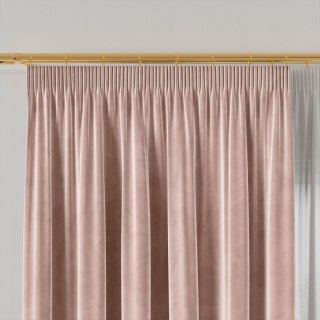 VELVI Zasłona gotowa na taśmie, szerokość 140 x wysokość 230cm, kolor 014 jasny różowy VELVI0/ZGT/014/140230/1