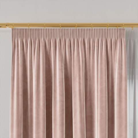 VELVI Zasłona gotowa na taśmie, szerokość 140 x wysokość 230cm, kolor 014 jasny różowy VELVI0/ZGT/014/140230/1