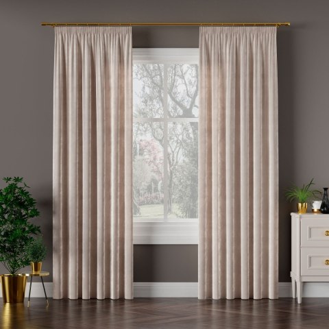 VELVI Zasłona gotowa na taśmie, szerokość 140 x wysokość 230cm, kolor 018 ciepły jasny szary VELVI0/ZGT/018/140230/1