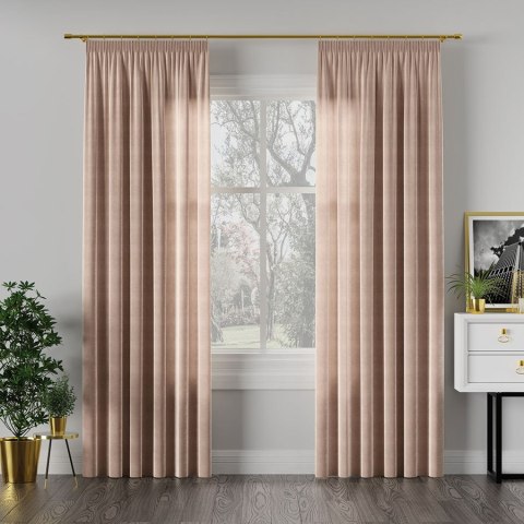 VELVI Zasłona gotowa na taśmie, szerokość 140 x wysokość 240cm, kolor 003 jasny beżowy VELVI0/ZGT/003/140240/1