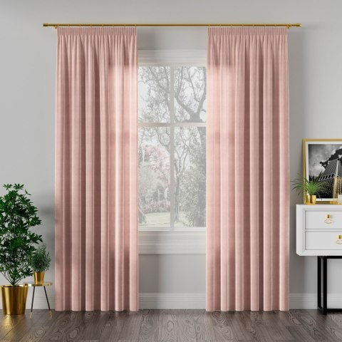 VELVI Zasłona gotowa na taśmie, szerokość 140 x wysokość 240cm, kolor 004 pudrowy różowy VELVI0/ZGT/004/140240/1