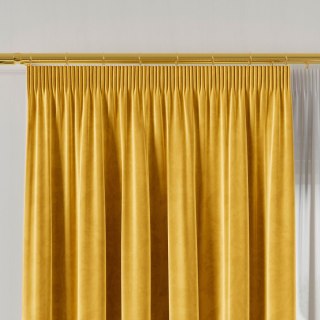 VELVI Zasłona gotowa na taśmie, szerokość 140 x wysokość 240cm, kolor 009 żółty VELVI0/ZGT/009/140240/1