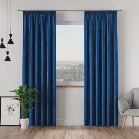 VELVI Zasłona gotowa na taśmie, szerokość 140 x wysokość 240cm, kolor 011 granatowy VELVI0/ZGT/011/140240/1