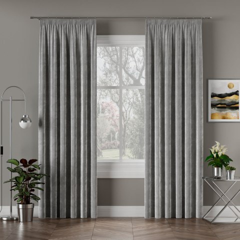 VELVI Zasłona gotowa na taśmie, szerokość 140 x wysokość 240cm, kolor 022 chłodny szary VELVI0/ZGT/022/140240/1