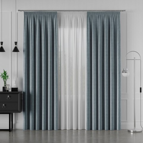 VELVI Zasłona gotowa na taśmie, szerokość 140 x wysokość 240cm, kolor 063 niebieski VELVI0/ZGT/063/140240/1