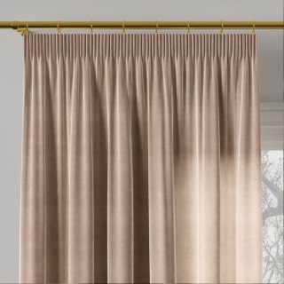 VELVI Zasłona gotowa na taśmie, szerokość 140 x wysokość 250cm, kolor 003 jasny beżowy VELVI0/ZGT/003/140250/1