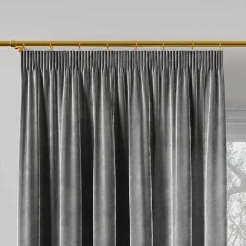 VELVI Zasłona gotowa na taśmie, szerokość 140 x wysokość 250cm, kolor 006 ciemny szary; antracytowy VELVI0/ZGT/006/140250/1