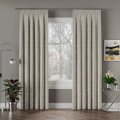 VELVI Zasłona gotowa na taśmie, szerokość 140 x wysokość 250cm, kolor 021 pastelowy szary VELVI0/ZGT/021/140250/1