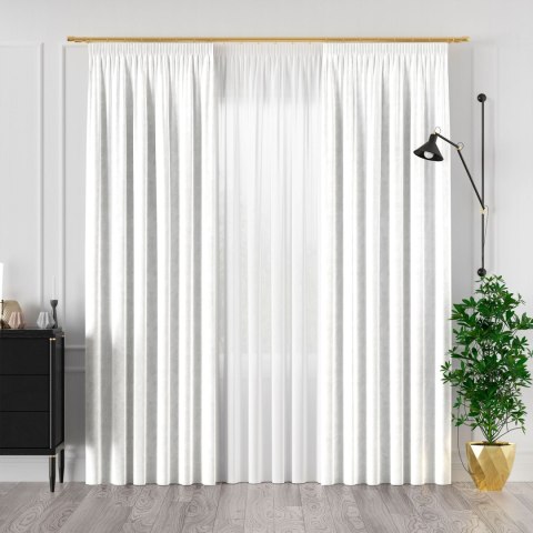 VELVI Zasłona gotowa na taśmie, szerokość 140 x wysokość 250cm, kolor 101 biały VELVI0/ZGT/101/140250/1