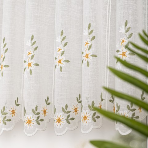 Zazdrostka haftowana w kwiaty, wysokość 90 cm, kolor 010 jasny kremowy 224338/684/010/000090/1