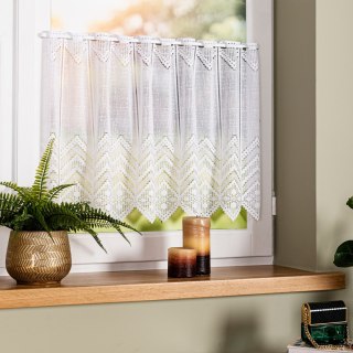 Zazdrostka żakardowa z samym dołem, wysokość 50cm, kolor 001 biały 362870/000/001/000050/1