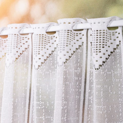 Zazdrostka żakardowa z samym dołem, wysokość 70cm, kolor 001 biały 362870/000/001/000070/1