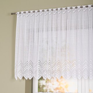 Zazdrostka żakardowa z samym dołem, wysokość 90cm, kolor 001 biały 362870/000/001/000090/1