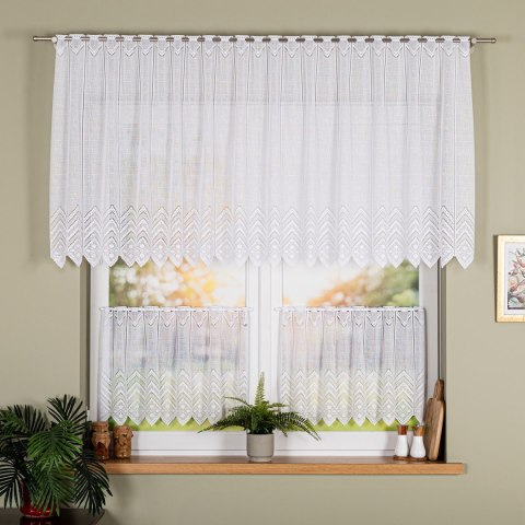 Zazdrostka żakardowa na metry 362870 wysokość 90 cm kolor biały