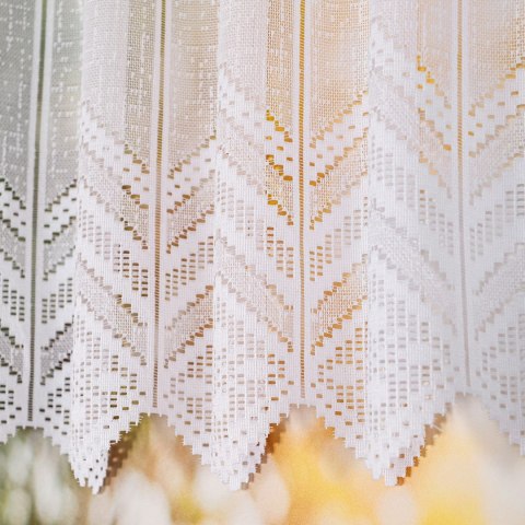 Zazdrostka żakardowa na metry 362870 wysokość 90 cm kolor biały