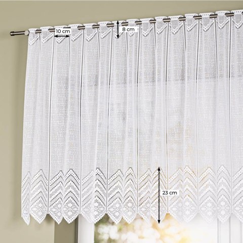 Zazdrostka żakardowa na metry 362870 wysokość 90 cm kolor biały