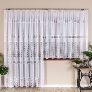ADRIANNA Firanka żakardowa gotowa na prosto, szerokość 300 x wysokość 250cm, kolor 001 biały 018869/FBP/001/300250/1