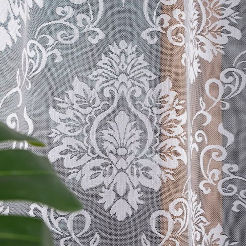 APOLONIA Firanka żakardowa gotowa na prosto, szerokość 140 x wysokość 230cm, kolor 001 biały 022702/FBP/001/140230/1