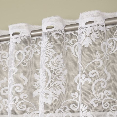 APOLONIA Firanka żakardowa gotowa na prosto, szerokość 140 x wysokość 230cm, kolor 001 biały 022702/FBP/001/140230/1