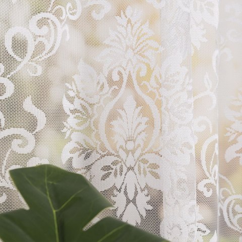 APOLONIA Firanka żakardowa gotowa na prosto, szerokość 140 x wysokość 230cm, kolor 001 biały 022702/FBP/001/140230/1