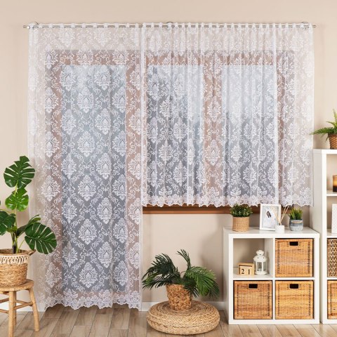 APOLONIA Firanka żakardowa gotowa na prosto, szerokość 140 x wysokość 240cm, kolor 001 biały 022702/FBP/001/140240/1