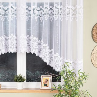 DARIA Firanka żakardowa odpasowana, szerokość 400 x wysokość 140cm, kolor 001 biały 018982/FOL/001/000142/1