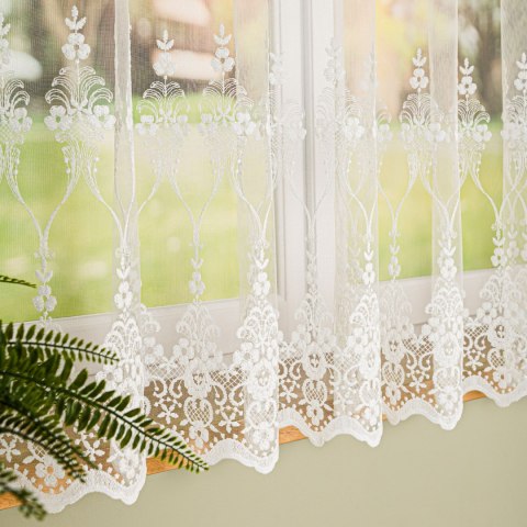 Firanka haftowana na metry FH0036 wysokość 170 cm kolor biały