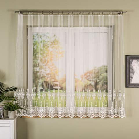 Firanka haftowana na metry FH0036 wysokość 170 cm kolor biały