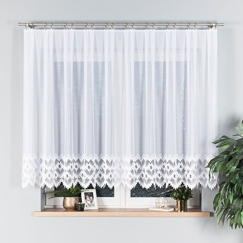 Firanka żakardowa na metry 018989 wysokość 130 cm kolor biały