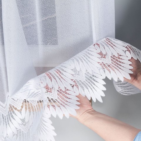 Firanka żakardowa na metry 018989 wysokość 130 cm kolor biały