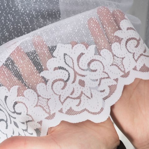 Firanka żakardowa na metry 023405 wysokość 160 cm kolor biały