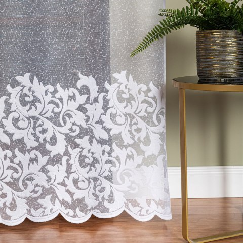 Firanka żakardowa na metry 054233 wysokość 250 cm kolor biały