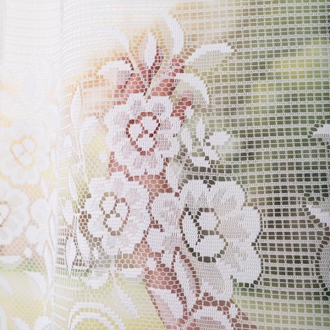 Firanka żakardowa ze wzorem pasowym, wysokość 160cm, kolor 001 biały 044330/000/001/000160/1