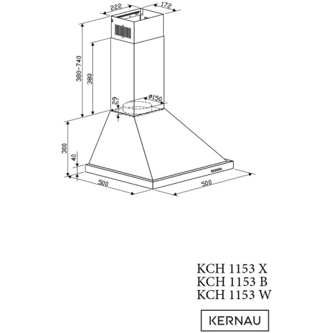 Okap kominowy Kernau KCH 1153 W