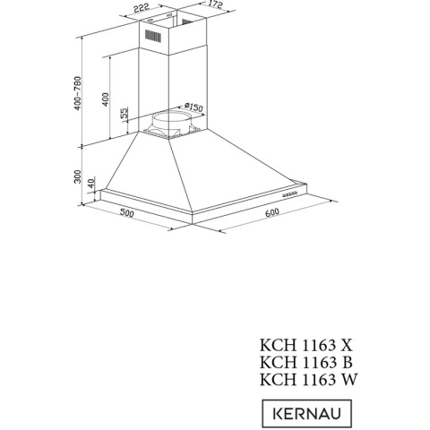 Okap kominowy Kernau KCH 1163 X