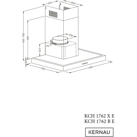 Okap kominowy Kernau KCH 1762 B E