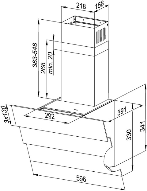 Okap kominowy Kernau KCH 3561.2 B