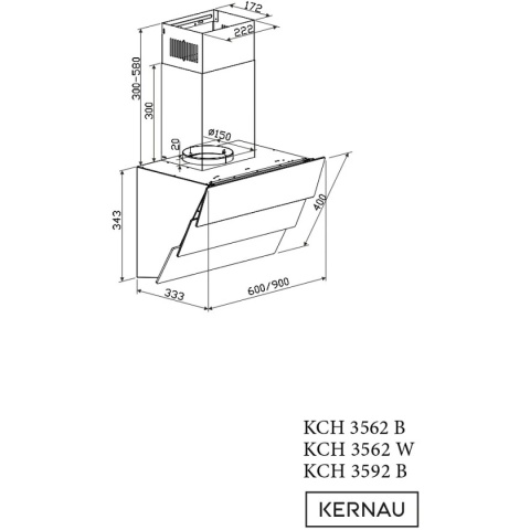 Okap kominowy Kernau KCH 3592 B