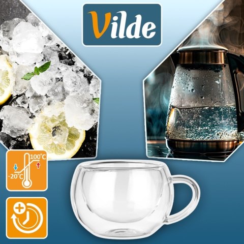 SZKLANKI TERMICZNE 2szt. 280ml Z PODWÓJNĄ SCIANKĄ DO KAWY HERBATY 139818