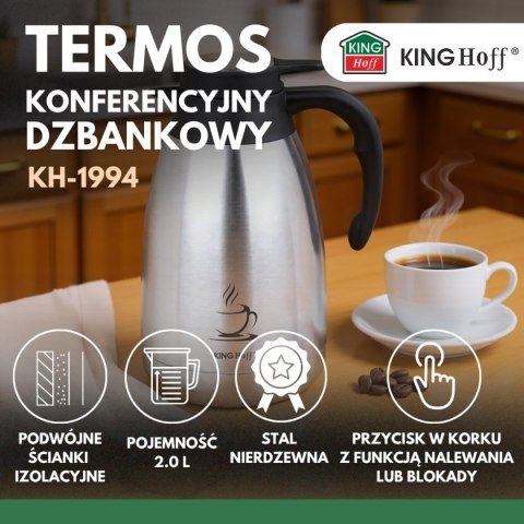TERMOS DZBANEK KONFERENCYJNY NA KAWĘ HERBATĘ 2L KINGHOFF KH-1994