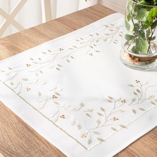 ZIELONA MELODIA Bieżnik z haftem, szerokość 50cm x wysokość 100cm, kolor 001 biały 291829/KSP/L01/050100/1