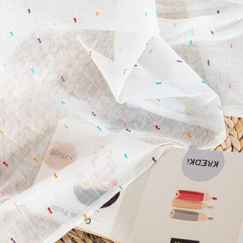 AURA Firana gotowa na przelotkach, szerokość 140cm x wysokość 250cm, kolor 001 biały 627041/FGP/001/140250/1