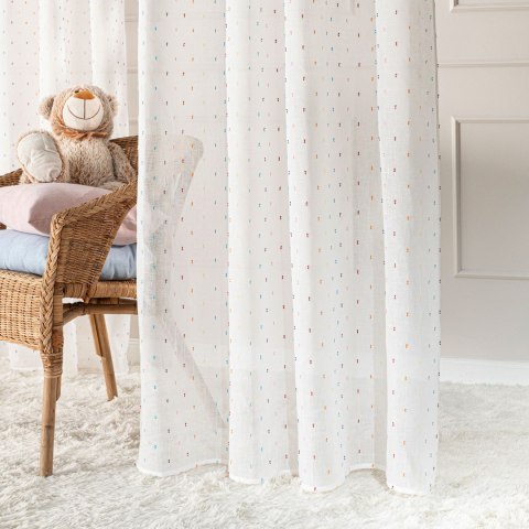 AURA Firana gotowa na przelotkach, szerokość 140cm x wysokość 250cm, kolor 001 biały 627041/FGP/001/140250/1