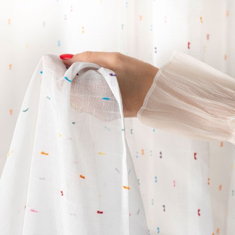 AURA Firana gotowa na przelotkach, szerokość 140cm x wysokość 250cm, kolor 001 biały 627041/FGP/001/140250/1