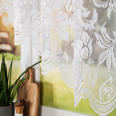 BARBARA Firanka żakardowa odpasowana, szerokość 300 x wysokość 180cm, kolor 001 biały 301101/FBL/001/300180/1