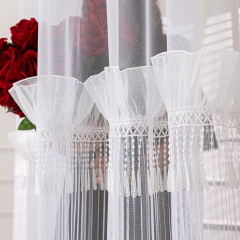 EGRET Firana gotowa na przelotkach, szerokość 140cm x wysokość 250cm, kolor 001 biały 626077/FGP/001/140250/1