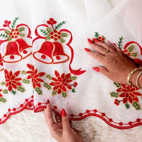 HOLLY Firanka haftowana, wysokość 280cm, kolor 001 biały 626629/000/001/000280/1