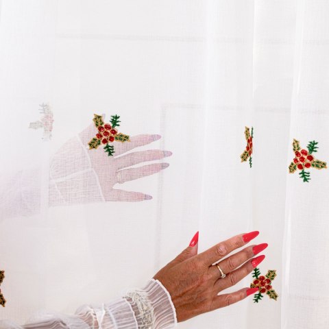 HOLLY Firanka haftowana, wysokość 280cm, kolor 001 biały 626629/000/001/000280/1